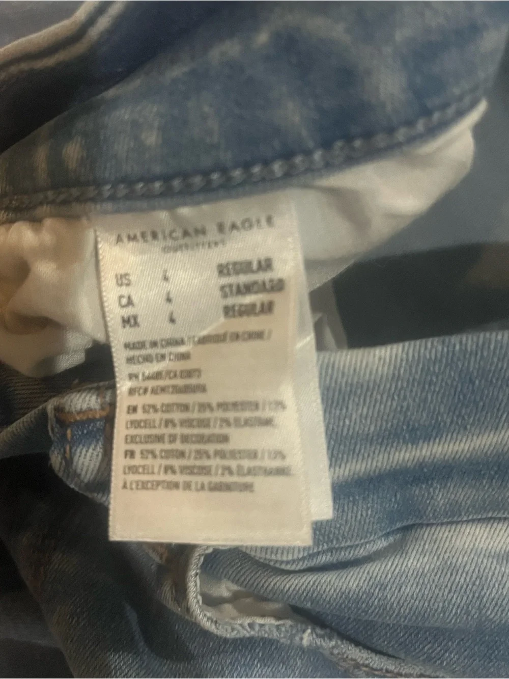 American Eagle Light Blue Ripped Skinny Jeans